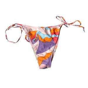 PrettyLittleThing Women’s Swim Bikini Abstract Bottlms Light Pink - Size 6